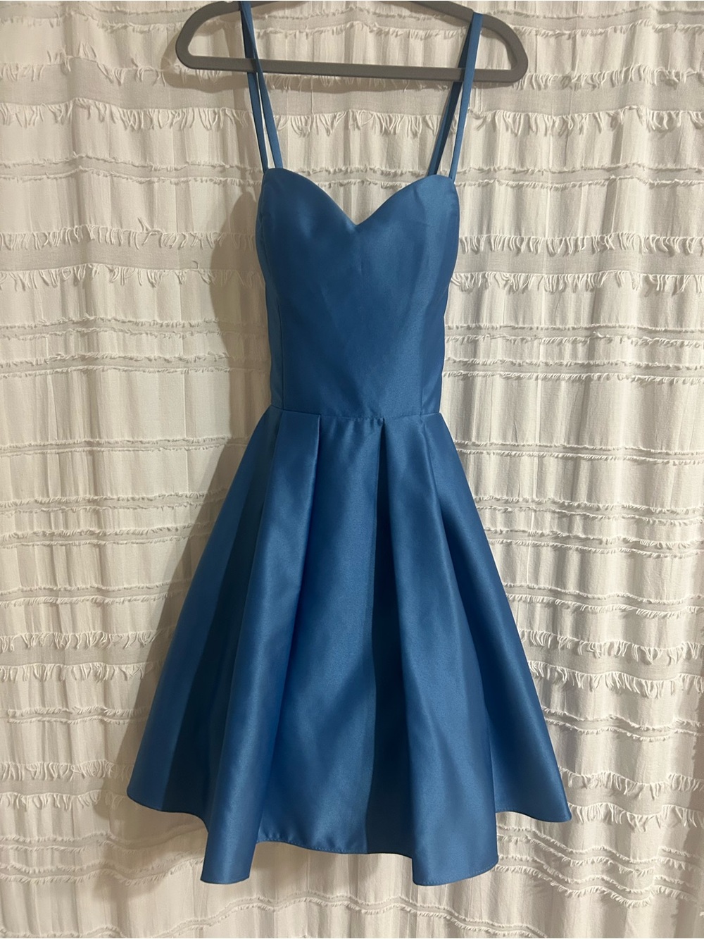 Blondie Blue Satin Evening Dress